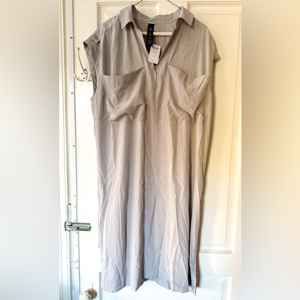 NWT Black Label by Chicos Sleeveless Gray Shirt Dress Pullover Size X-Large XL
